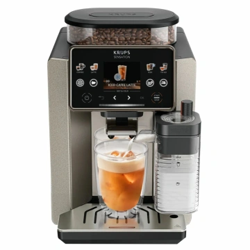 Кавомашина Krups Sensation Elite Hot&Cold, 1.7 л, зерно, автомат.капучинатор, дисплей, авторецептів - 24, сенcор.керування, сріблястий-чорний (EA917EE0)