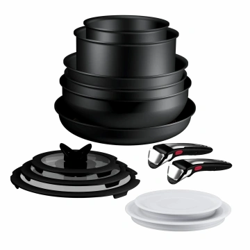 Набір посуду Tefal Ingenio Excellence+, 13 предметів, алюміній, нержавіюча сталь, бакеліт, чорний (P0009753)