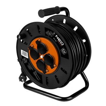 Подовжувач мережевий Neo Tools 16А 50м, 3х2.5мм2 Тип E/F на котушці IP20 (90-175)