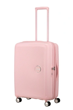 Валіза American Tourister, Soundbox, поліпропілен, середня, 67см, 71.5/81л, TSA, 4 колеса, EXP, пастельно-рожевий (32G*60002)