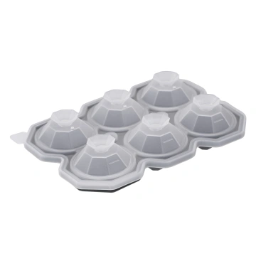 Форма для льоду з кришкою ARDESTO Fresh Diamond, 25х15х3.2см, силікон, сірий (AR2341T)
