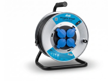 Подовжувач мережевий 2E REEL 40м, 4xТипF, 16A, чорно-синій (2E-CR4325IP44M40)
