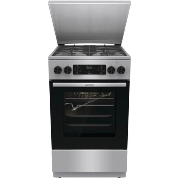 Плита Gorenje комбінована, 70л, 50x60см, метал. кришка, дисплей, чавун, нерж (GKS5C71XF)
