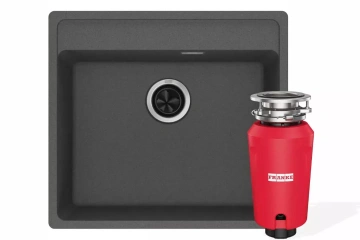 Комплект - мийка MRG 610-52 TL фраграніт, сірий сланець, 114.0716.704 і подрібнювач харч. відходів SLIM 50, 134.0715.098, вкл. Сифон (114.0763.943)