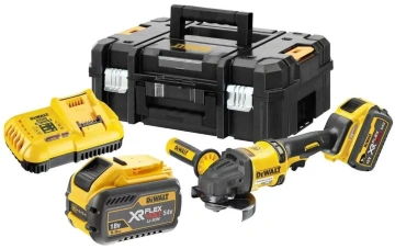 Шліфмашина кутова акумуляторна DeWALT XR FLEXVOLT Li-lon 54В акб 2x3.0А·год 125мм 9000об/хв ЗП, кейс 2.18кг (DCG418X2)