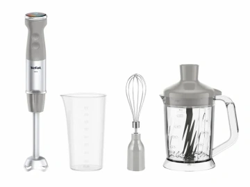 Блендер Tefal заглибний Quickchef+ 1000Вт, 3в1, чаша-800мл, чопер-1000мл, турборежим, сріблясто-сірий (HB67MB30)