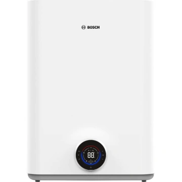 Водонагрівач електр. BOSCH плаский слім Tronic 5500iT, 80л, 1.5кВт, ун. монтаж, електр. кер-ння, Wi-Fi, B, білий (7736507302)