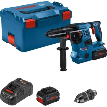 Перфоратор акумуляторний ударний Bosch Professional GBH 18V-28 CF SDS plus 18В акб 2x8А·год 0-4220уд/хв 3.3Дж кейс L-BOXX 3.3кг (0.611.921.002)
