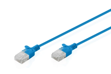 Патч-корд DIGITUS CAT 6 U-UTP Sliim, 1 м, AWG 32/7, Cu, LSZH, синій (DK-1618-010S-B)