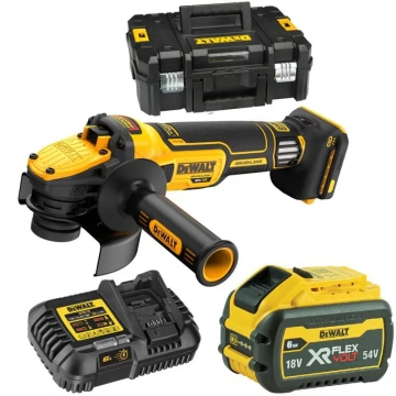 Шліфмашина кутова акумуляторна DeWALT XR Li-lon 18В акб 1x6.0А·год 125мм 3000-9000об/хв ЗП, кейс 1.85кг (DCG409VST1)
