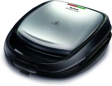 Мультимейкер Tefal Snack Time 3in1 700Вт, тефлон, 2 пластини, корпус-метал, чорно-сірий (SW341D12)