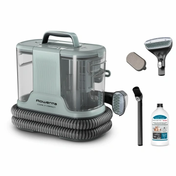 Rowenta Пилосос Rowenta миючий Clean It Compact, 400Вт, конт пил -0,85л, вода -1,4л, 11500 Па, 4 насадки, зелений (IN3020F0)