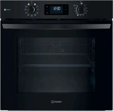 Духова шафа Indesit електрична, 71л, A+, дисплей, конвекція, чорний (IO258HSB)