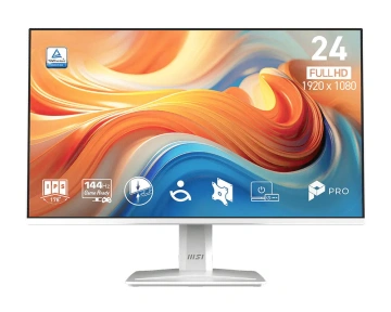 Монітор MSI 23.8" PRO MP243W-E14 HDMI, DP, MM, IPS, 144Hz, 1ms, sRGB 121%, AdaptiveSync, білий (9S6-3PD1CT-034)