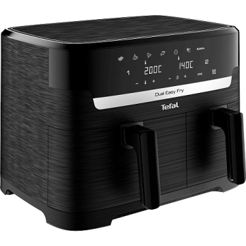 Мультипіч Tefal Easy Fry Dual Essential, 2700Вт, чаша-5.2+3.1л, сенсорне керув., 2 чаши, гриль, пластик, чорний (EY901N10)