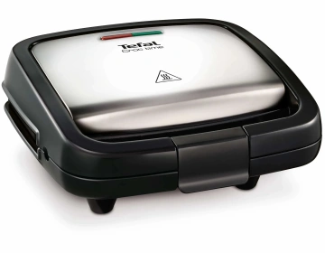 Сендвічмейкер Tefal Croc Time 700Вт, 1 пластина-гриль, корпус-пластик, чорно-сріблястий (SM193D34)