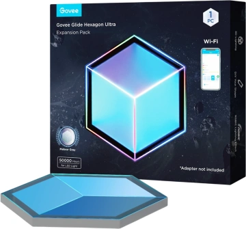 Настінний світильник Govee H106A Glide Hexagon Light Panels Ultra expansion pack, 1шт, RGBIC, WI-FI/Bluetooth, фіолетовий (H106A007)