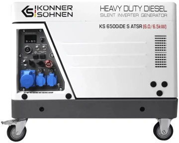 Генератор дизельний інверторний Konner&Sohnen KS 6500iDE S ATSR у шумозахисному кожусі 230В, 6.0-6.5кВт, електростартер, 119кг (KS6500IDESATSR)